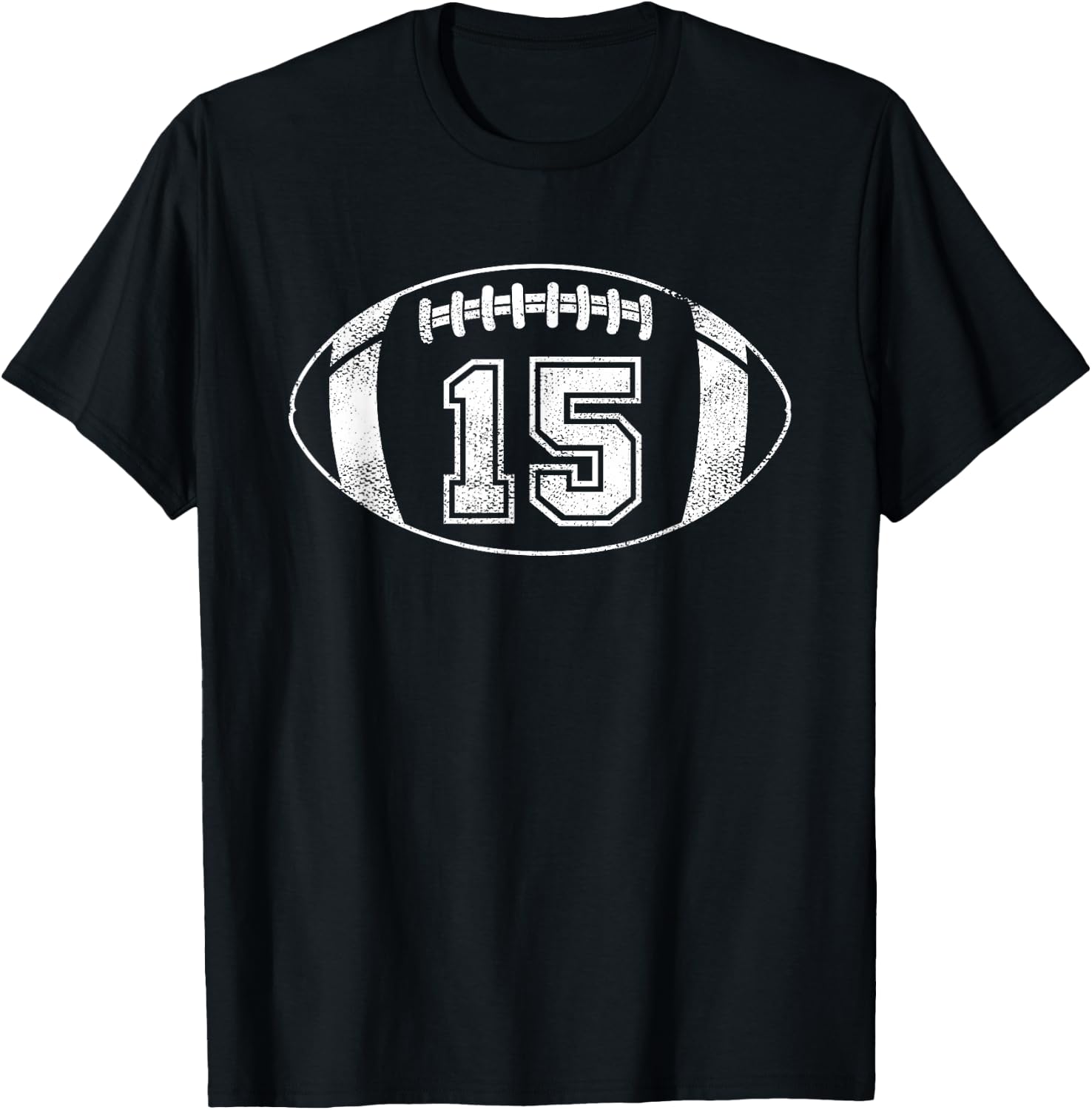 Football Player #15 Football Mom Dad Jersey 15 Varsity Team T-Shirt - T-Shirt | Black