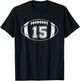 Football Player #15 Football Mom Dad Jersey 15 Varsity Team T-Shirt - T-Shirt | Black