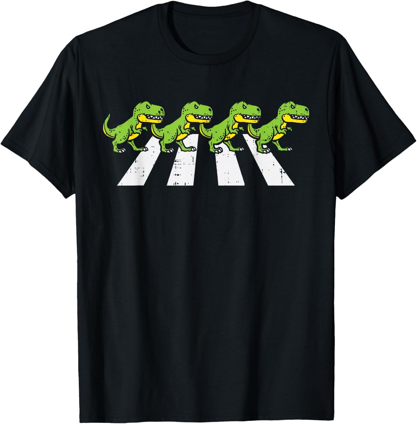 Trex Crossing Road Funny Crosswalk Pun Dinosaur Lover Gift T-Shirt - T-Shirt | Black