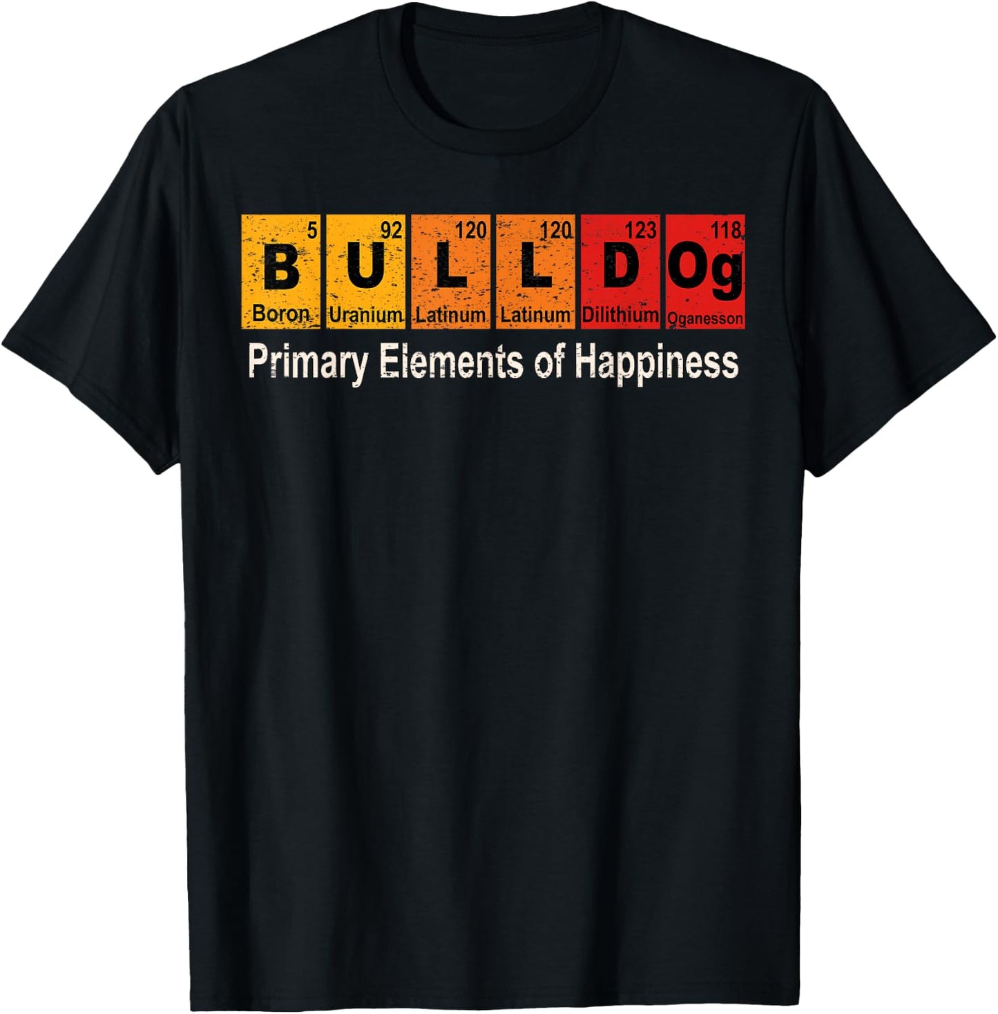 Vintage Bulldog Science Teacher Funny Periodic Table Retro T-Shirt - T-Shirt | Black