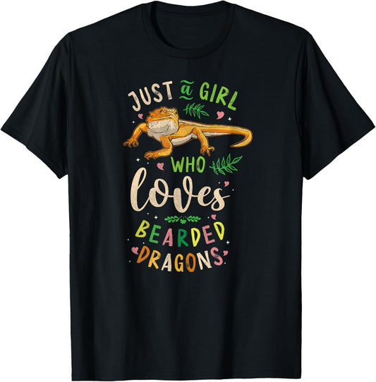 Just A Girl Who Loves Bearded Dragons T-Shirt - T-Shirt | Black