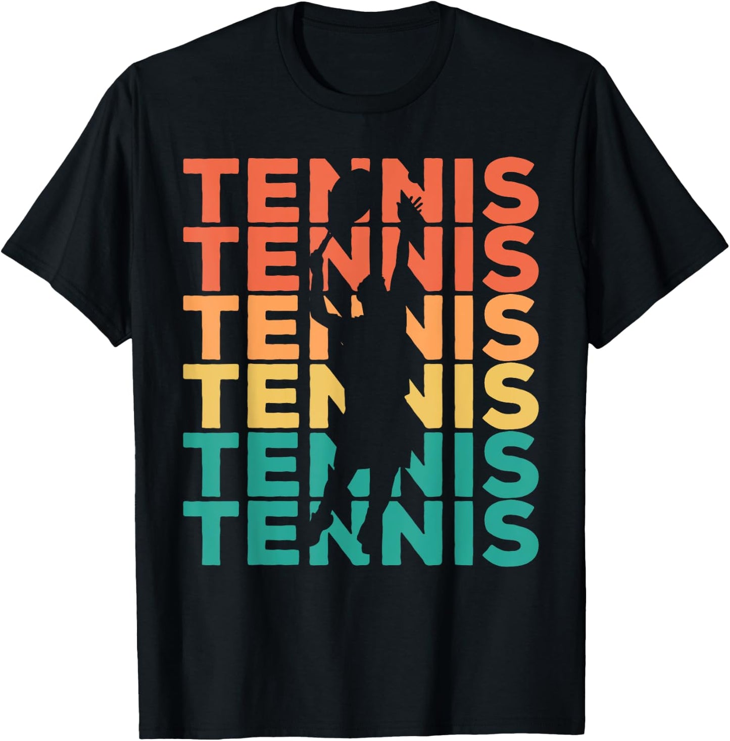 Retro Vintage Tennis Gift Tennis Players T-Shirt - T-Shirt | Black