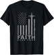 America Pride US Flag Faith Over Fear Prayer T-Shirt - T-Shirt | Black