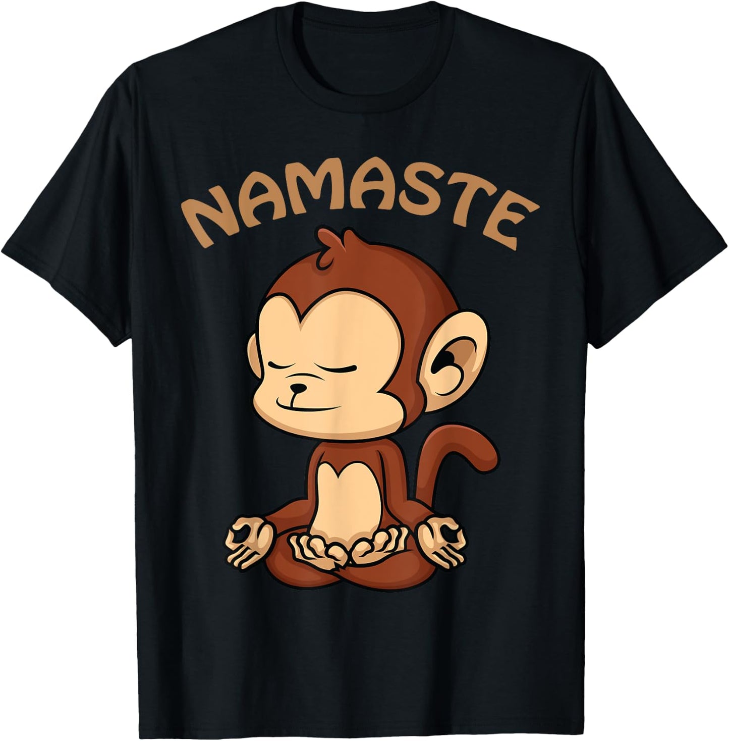 Monkey Yoga Shirt Funny Monkey Lovers Gift Cute Namaste Yoga T-Shirt - T-Shirt | Black
