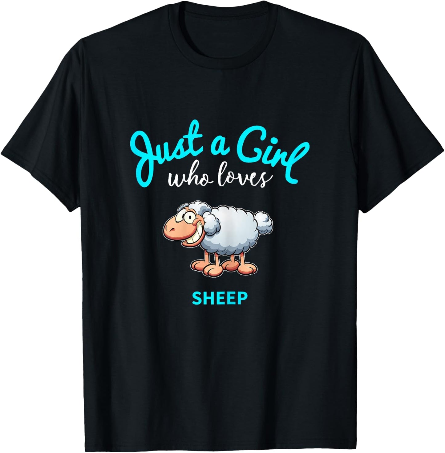 Sheep shirt for girls, children's sheep T-Shirt - T-Shirt | Black
