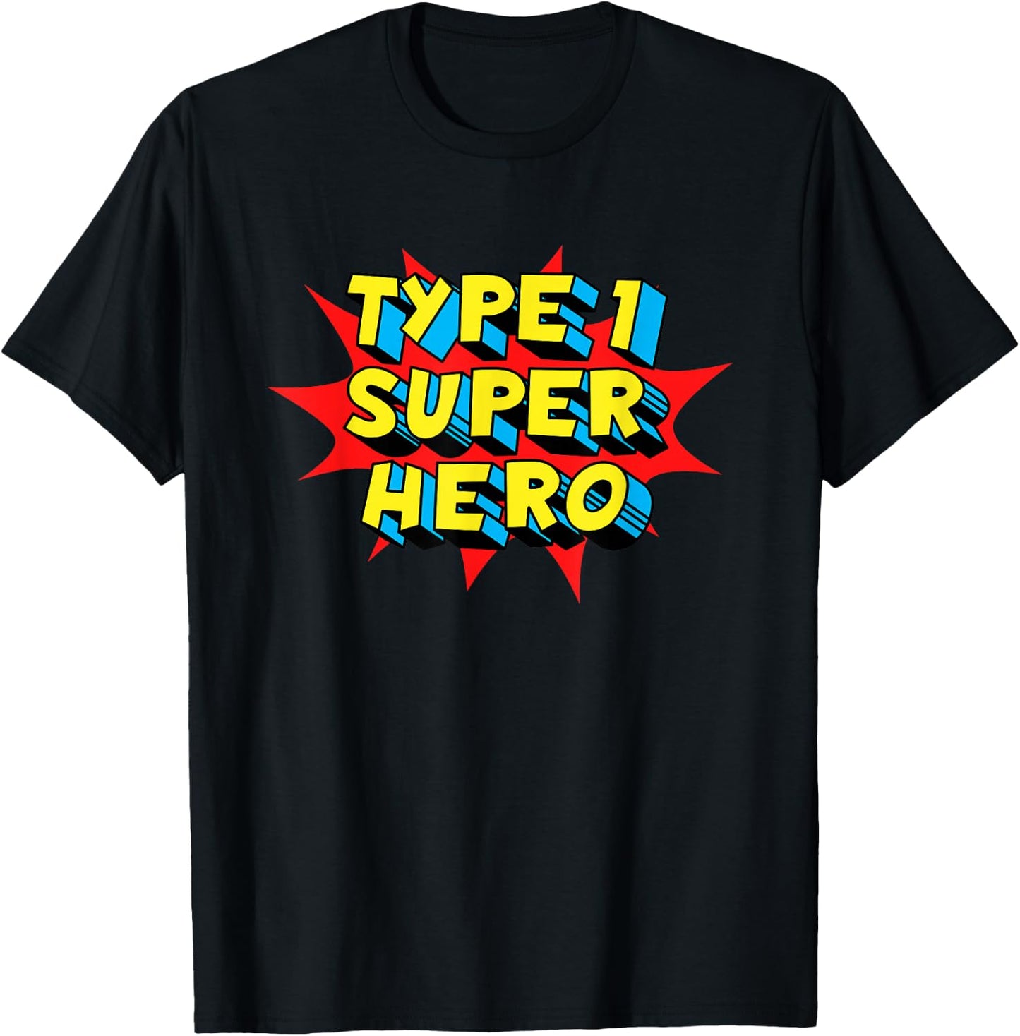 Type One Superhero Type 1 Diabetes Awareness T-Shirt - T-Shirt | Black