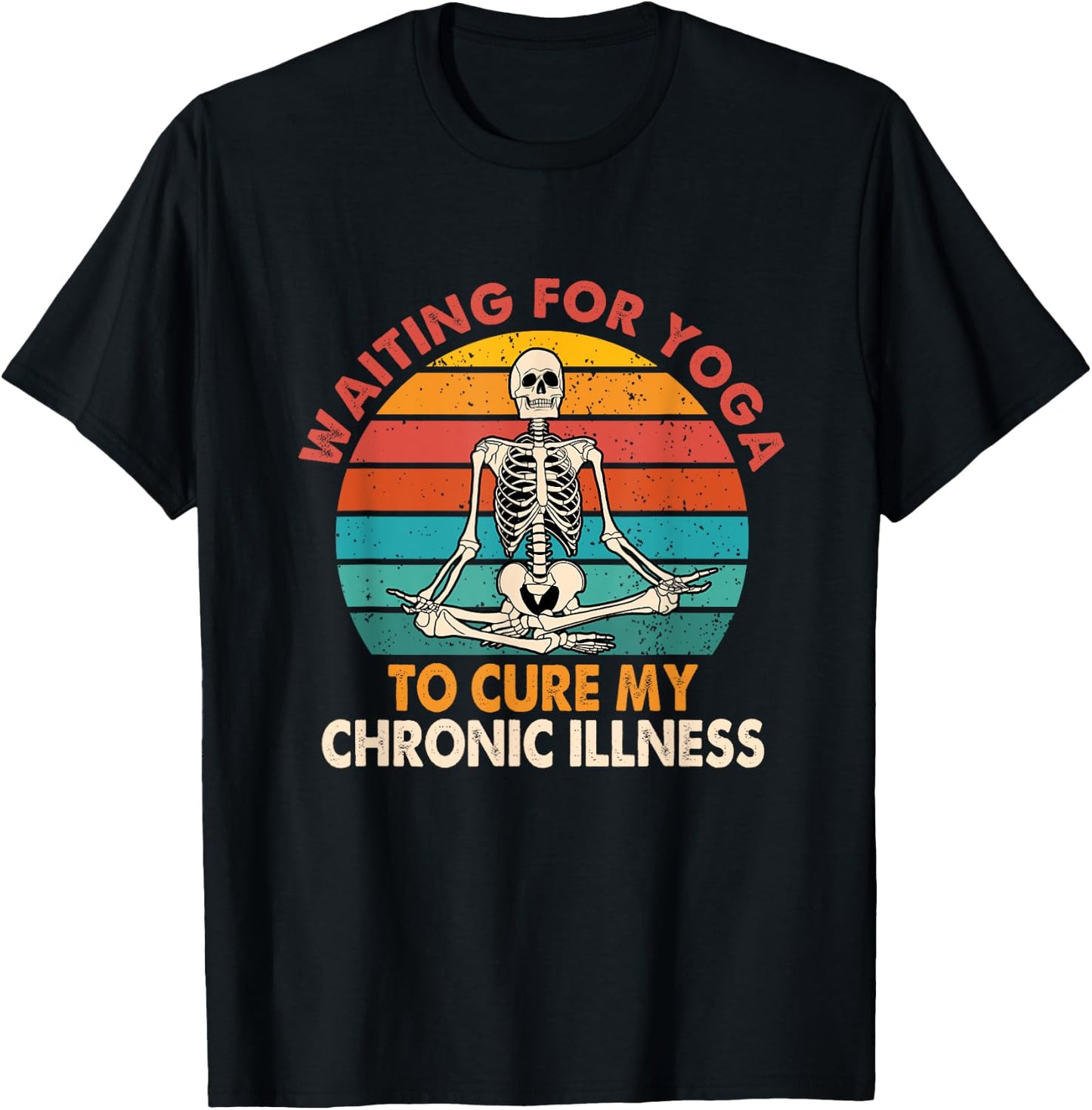 EDS Chronic Waiting For Yoga , -Adults, Black, Small, Short Sleeve, Classic Fit, Yoga Motivation T-Shirt - T-Shirt | Black