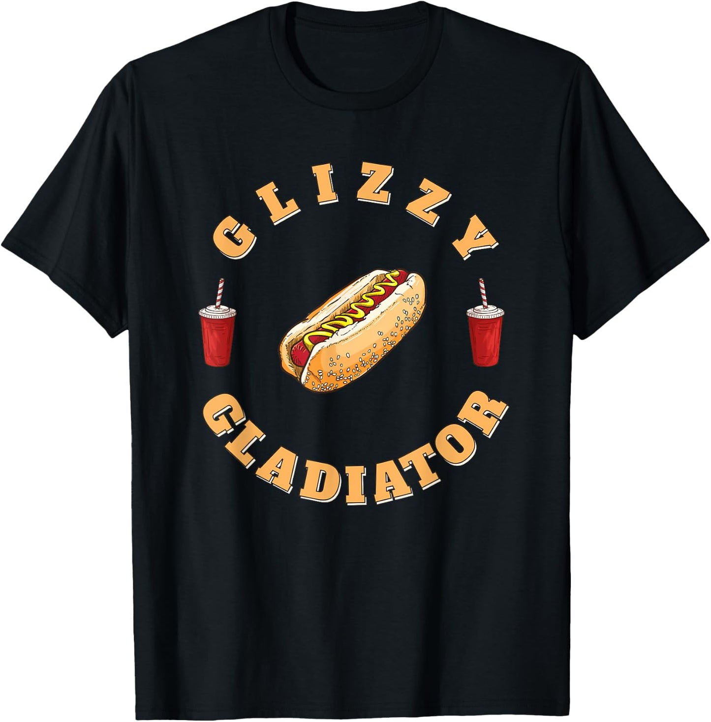 Glizzy Gladiator Funny Hotdog Humor Retro Sports Design Women Girls Kids T-Shirt - T-Shirt | Black