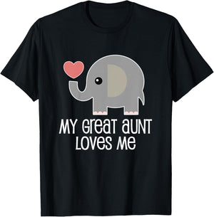 My Great Aunt Loves Me Elephant T-Shirt - T-Shirt | Black