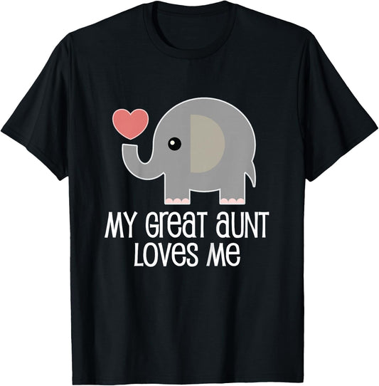 My Great Aunt Loves Me Elephant T-Shirt - T-Shirt | Black