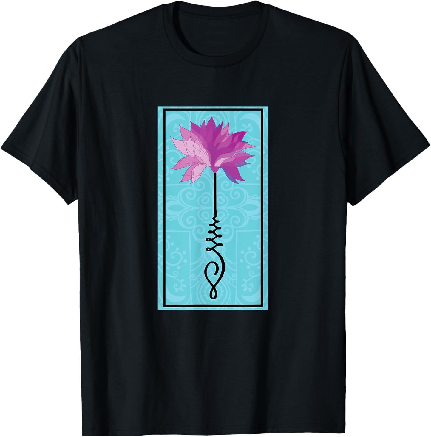 Mandala Unalome Lotus Flower Meditation T-Shirt - T-Shirt | Black