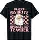 Vintage Pink Christmas Santas Favorite Special Ed Teacher T-Shirt - T-Shirt | Black
