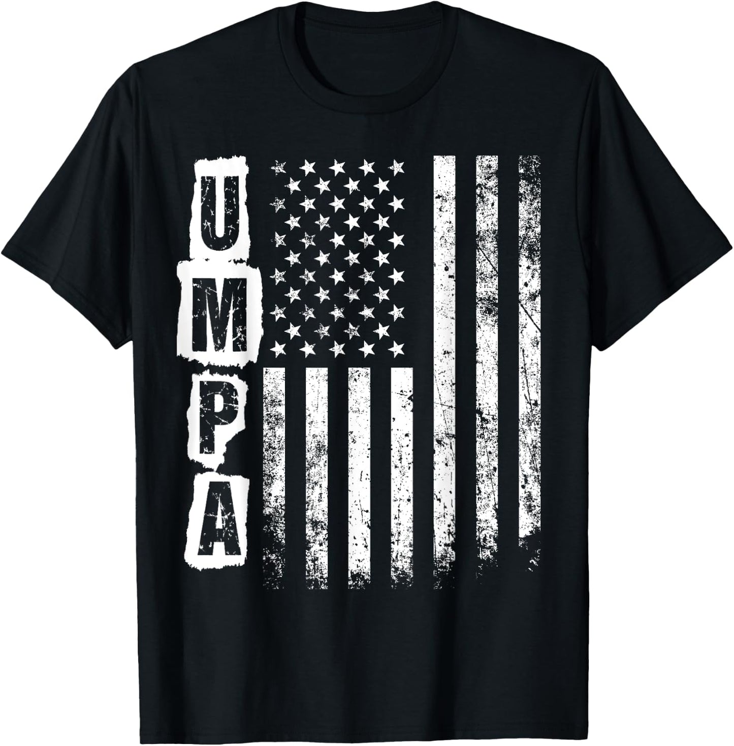 Umpa Father's Day American Flag 4th of July Xmas T-Shirt - T-Shirt | Black
