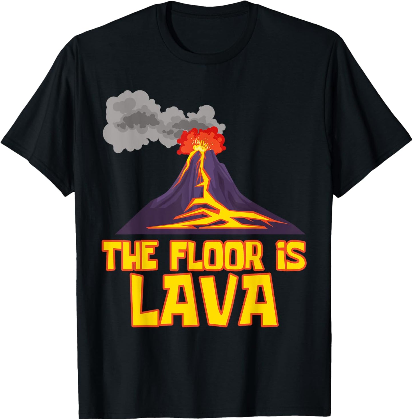 Funny Cute The Floor is Lava Volcano Gift Science Teacher Women T-Shirt - T-Shirt | Black