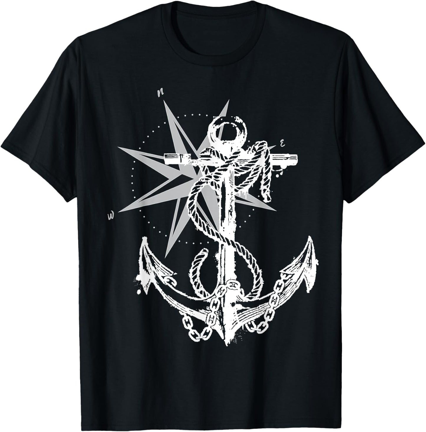 Anker compass design maritime nautical T-Shirt - T-Shirt | Black