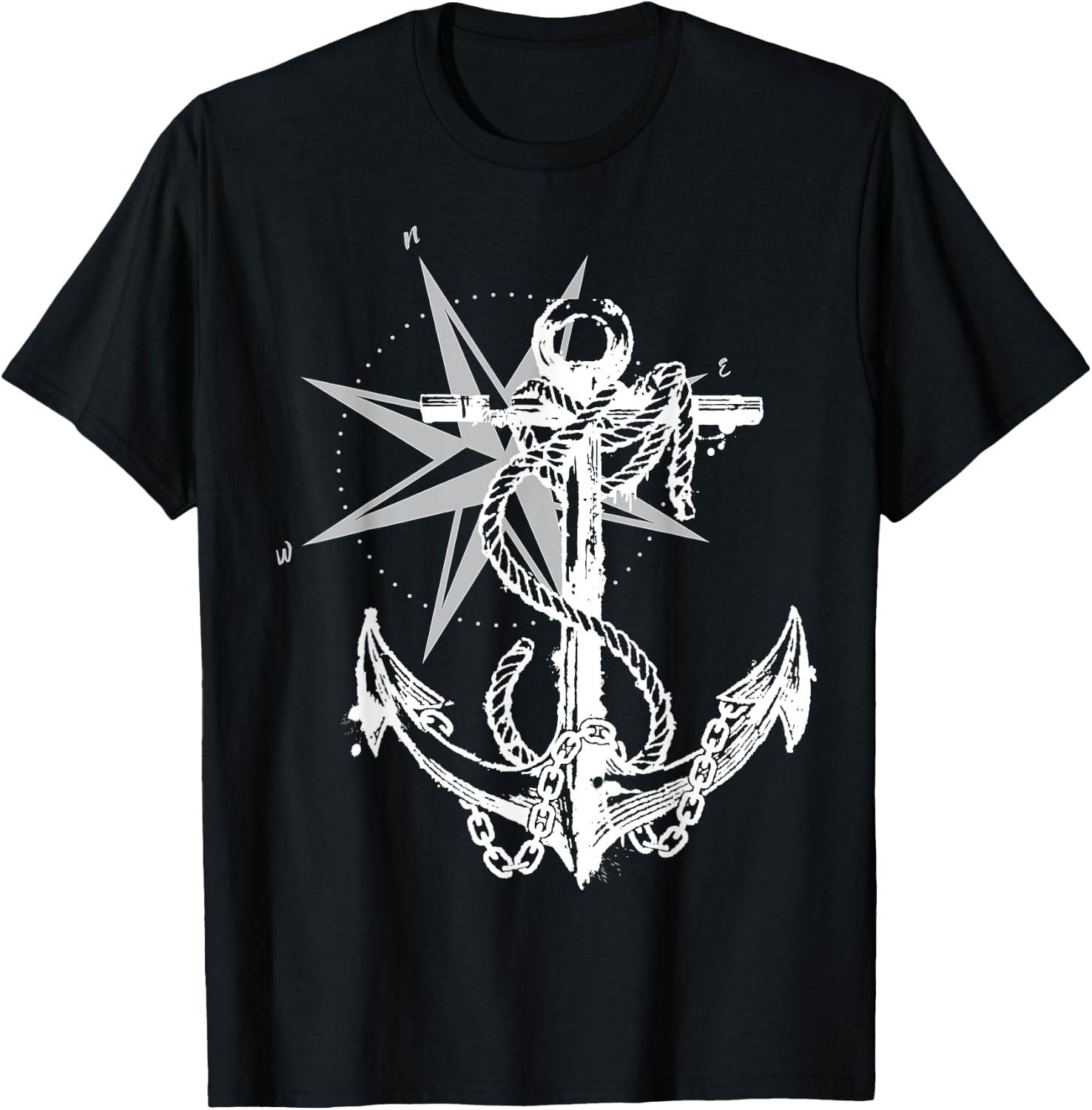 Anker compass design maritime nautical T-Shirt - T-Shirt | Black