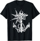 Anker compass design maritime nautical T-Shirt - T-Shirt | Black