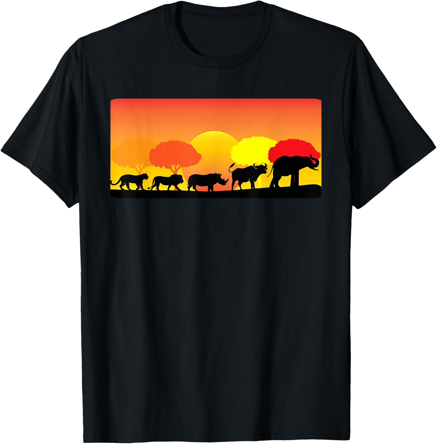 Africa Big Five Animals | BIG 5 of Africa T-Shirt - T-Shirt | Black