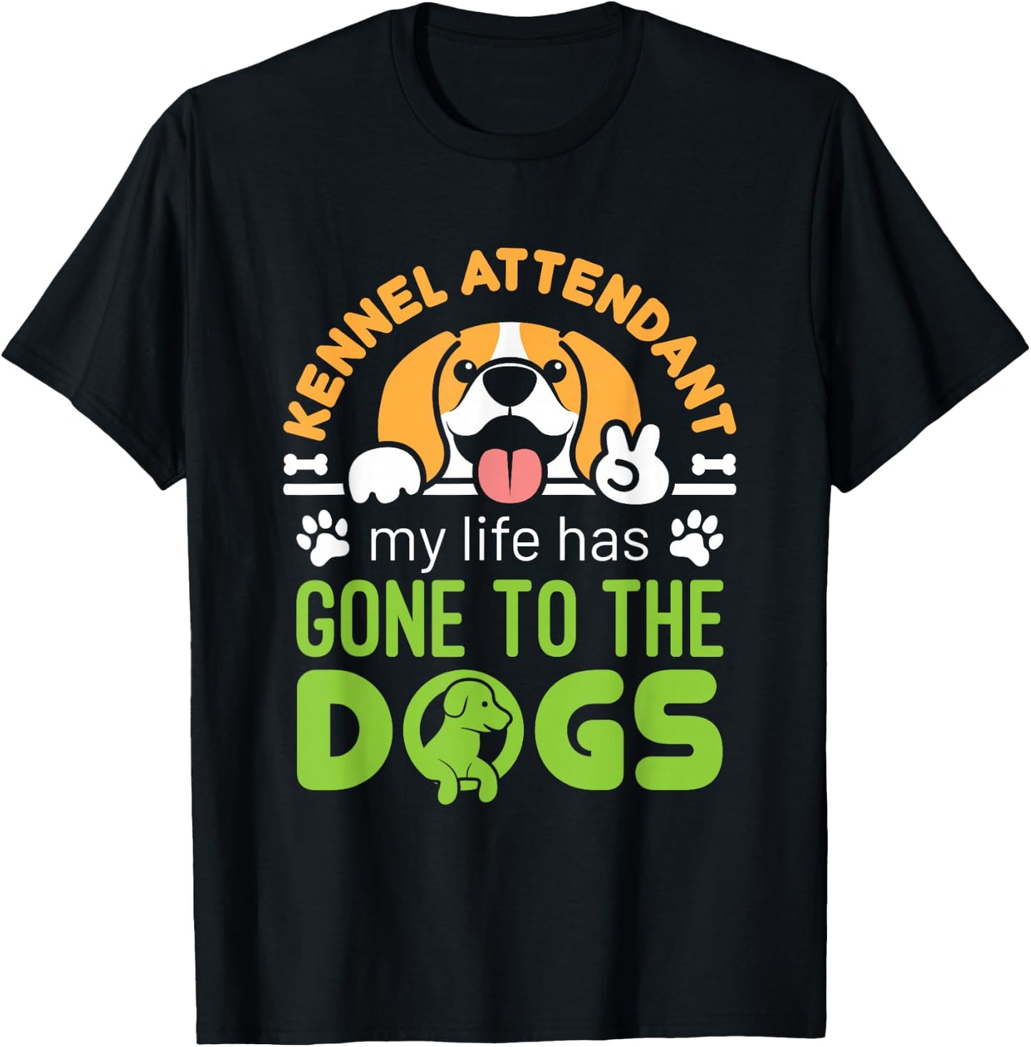 Kennel Attendant Funny Dog Saying Cute Boarding Boarder T-Shirt - T-Shirt | Black