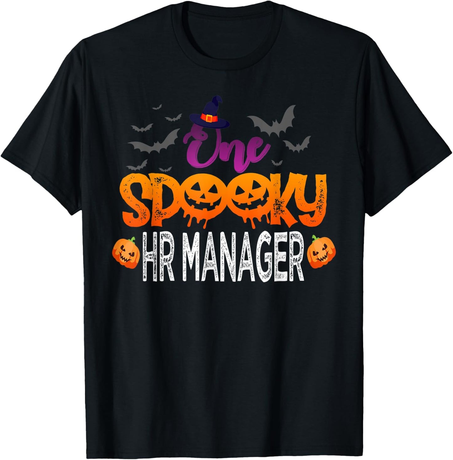 One Spooky HR Manager Halloween Costume Gift Women T-Shirt - T-Shirt | Black