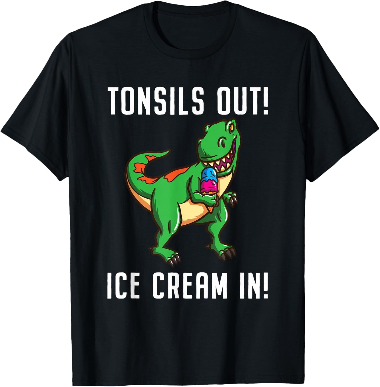 Tonsil Removal Surgery Recovery T Rex T-Shirt - T-Shirt | Black