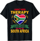 South African Flag Vacation Gift Therapy Funny South Africa T-Shirt - T-Shirt | Black