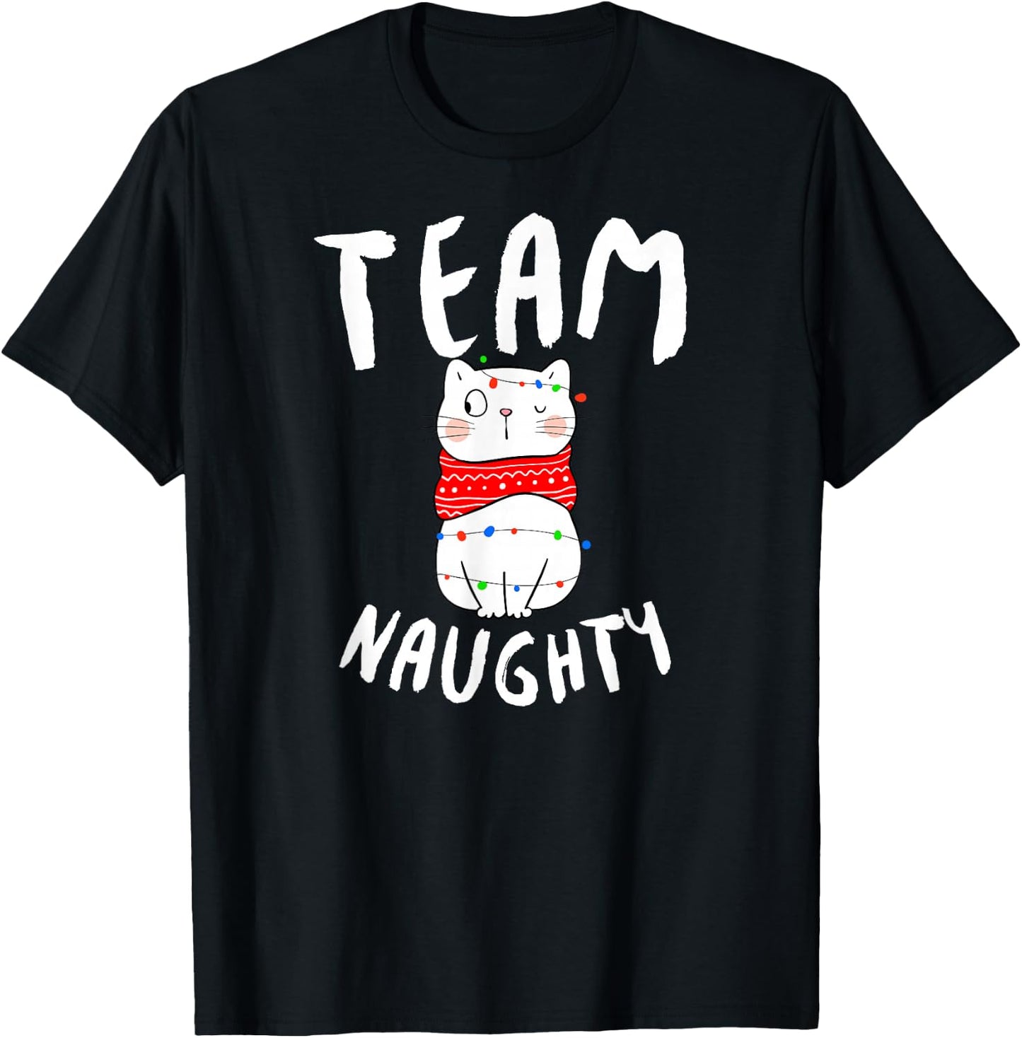 Team Naughty Funny Matching Family Christmas T-Shirt - T-Shirt | Black