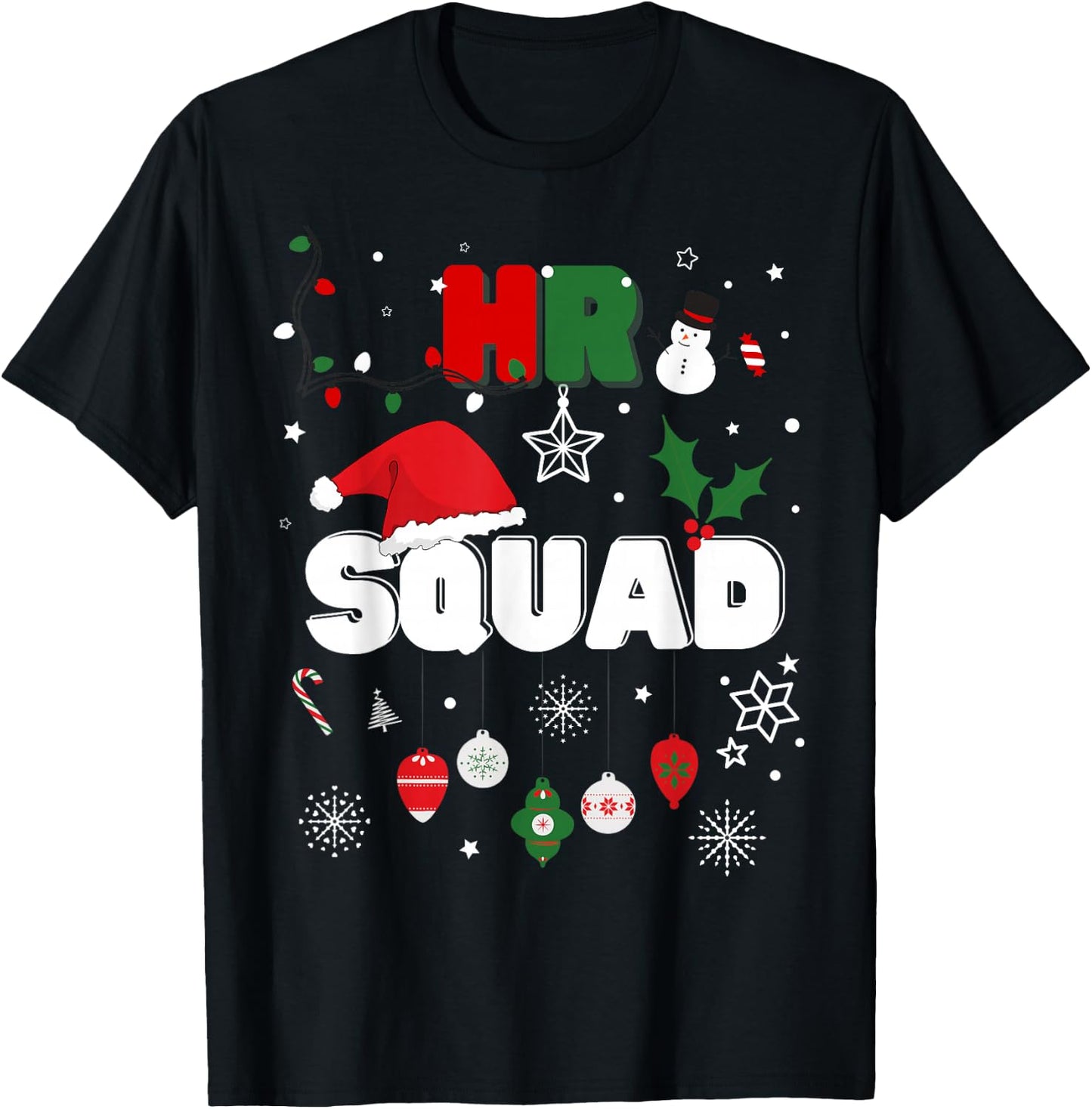 HR Squad Festive Christmas Human Resource Office Cute T-Shirt - T-Shirt | Black