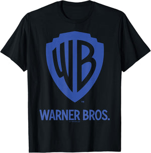 Warner Brothers WB Blue Logo Small T-Shirt - T-Shirt | Black