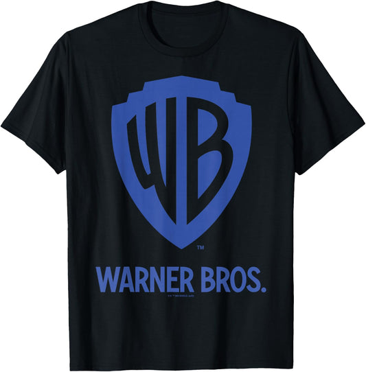 Warner Brothers WB Blue Logo Small T-Shirt - T-Shirt | Black