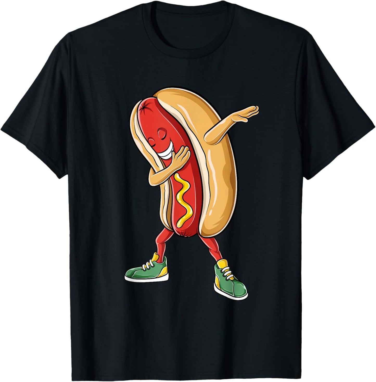 Dabbing Hotdog Cool Dab Dance Hotdog Lover Boys Girls Kids T-Shirt - T-Shirt | Black