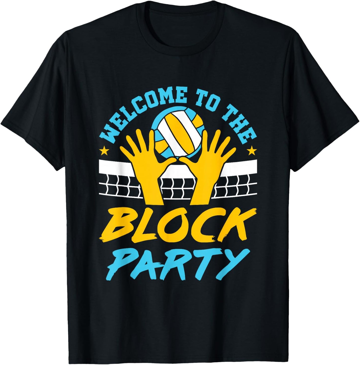 Volleyball Middle Blocker Teens Practice Block Party Saying T-Shirt - T-Shirt | Black
