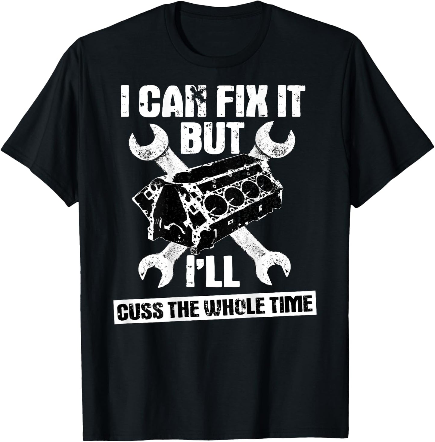 Mechanic Funny Car Repair Design On Back T-Shirt - T-Shirt | Black