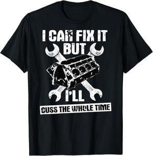 Mechanic Funny Car Repair Design On Back T-Shirt - T-Shirt | Black