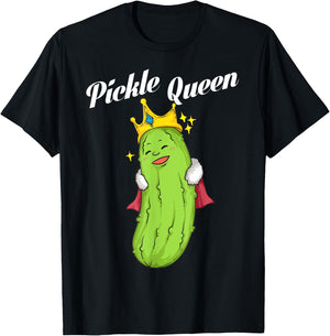 Funny Pickle Queen Gift Cool Vegan Food Eater Fan T-Shirt - T-Shirt | Black