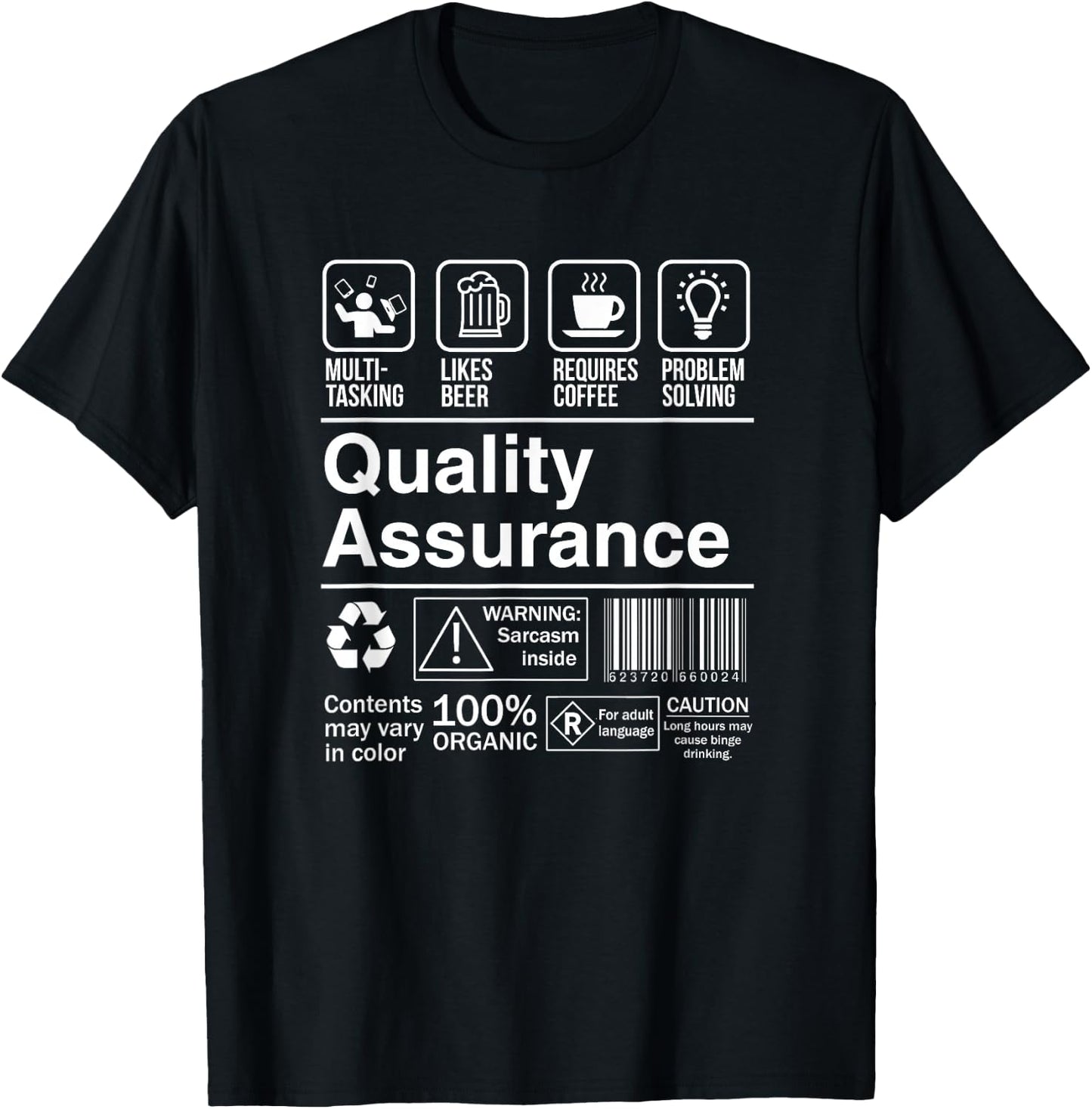Quality Assurance Gift -Adults Black T-Shirt - T-Shirt | Black
