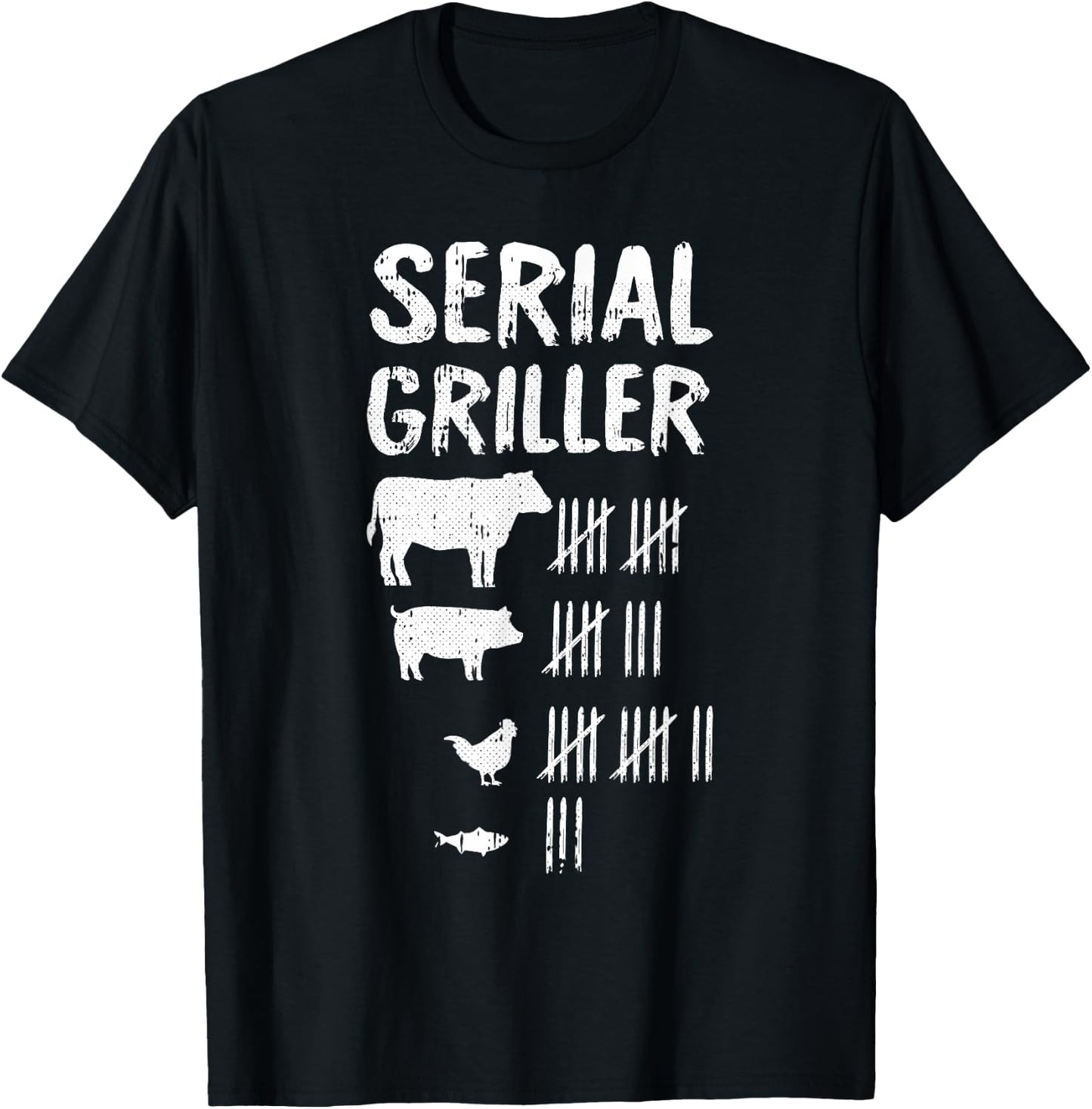 Serial Griller Fathers Day Funny Grilling Grill BBQ Master T-Shirt - T-Shirt | Black