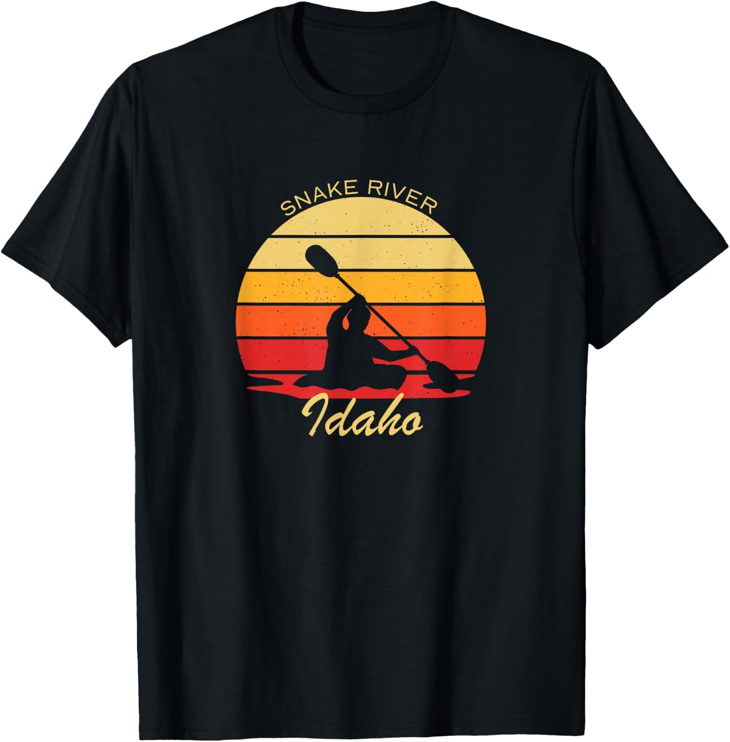 Vintage Kayak Snake River Idaho Adventure T-Shirt - T-Shirt | Black