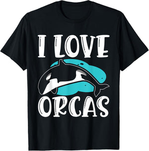 I Love Orcas Protect Sea Whale Orca T-Shirt - T-Shirt | Black