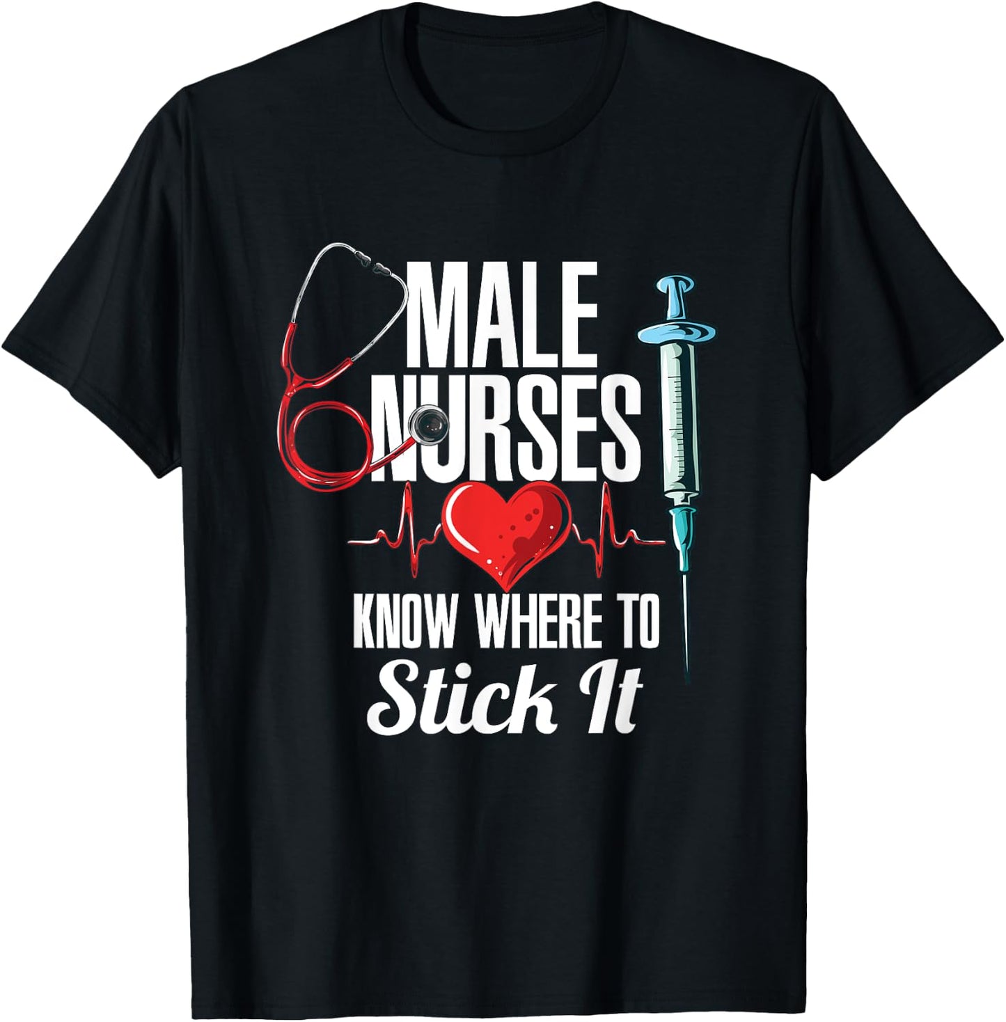 Funny Nursing Hospital Care I Nurse T-Shirt - T-Shirt | Black