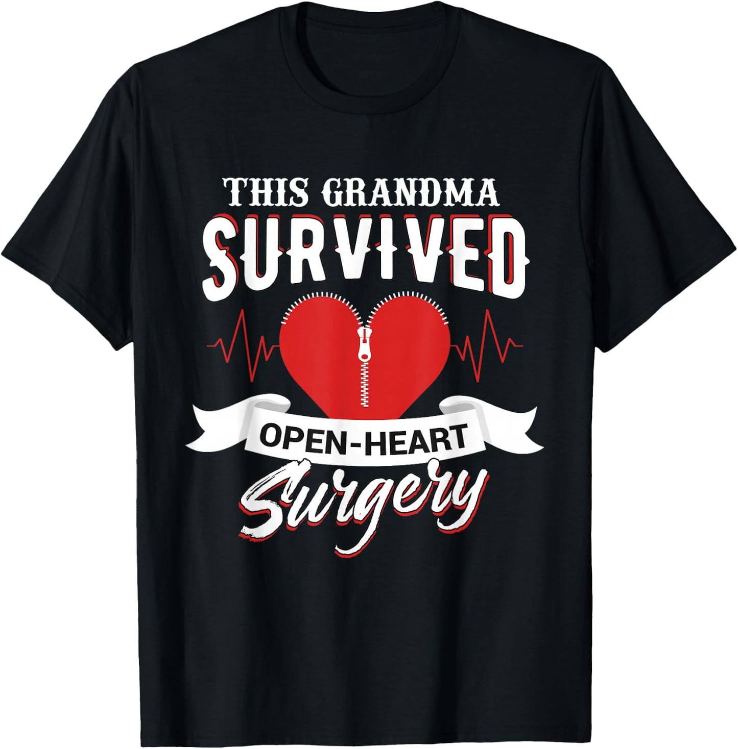 This Grandma Open Heart Surgery Recovery Men Women Kid T-Shirt - T-Shirt | Black