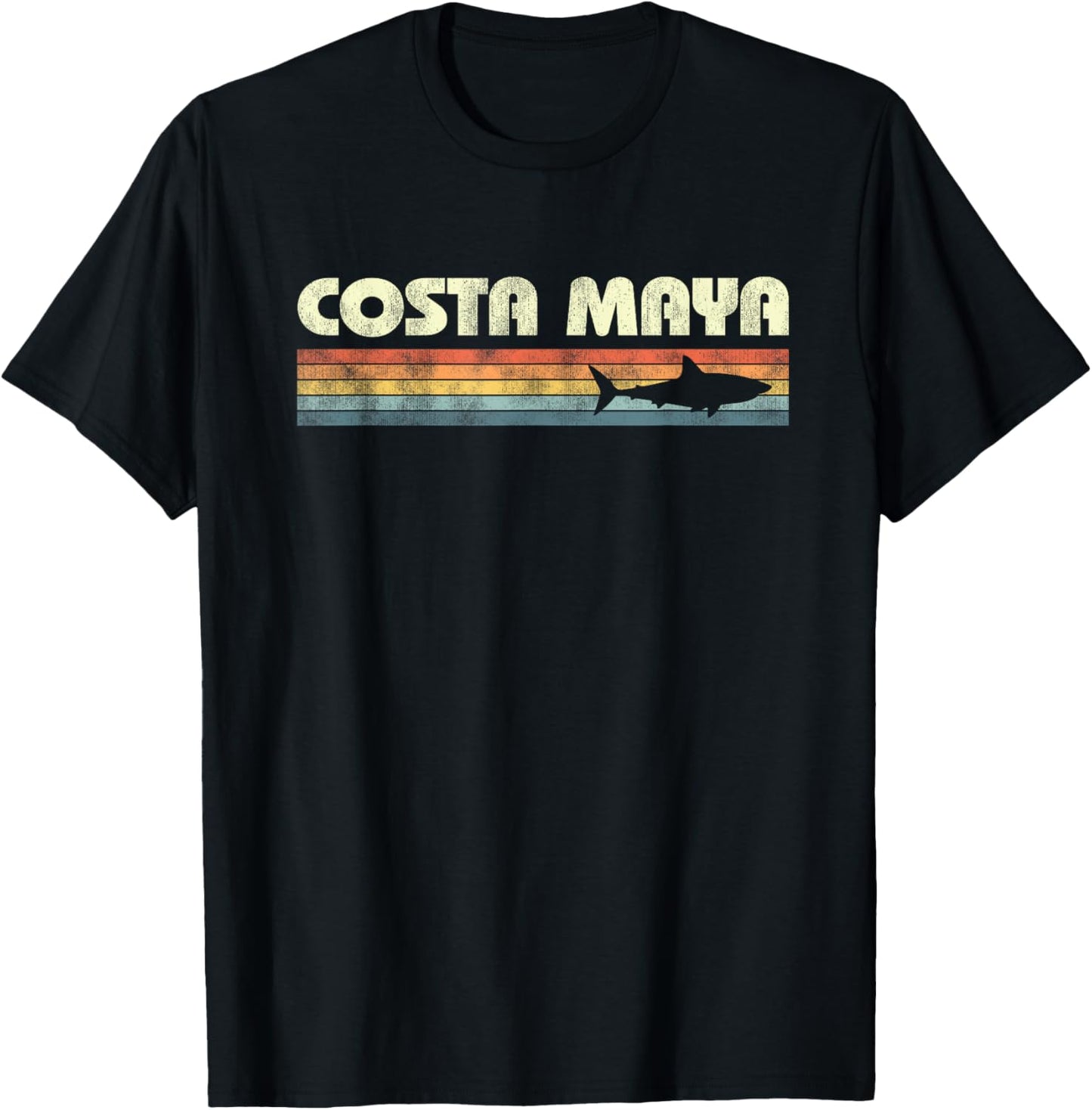 Vintage Costa Maya Mexico Shark Boys Girls Souvenir T-Shirt - T-Shirt | Black