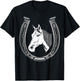 Horse Riding - Horse Head With Horseshoe T-Shirt - T-Shirt | Black