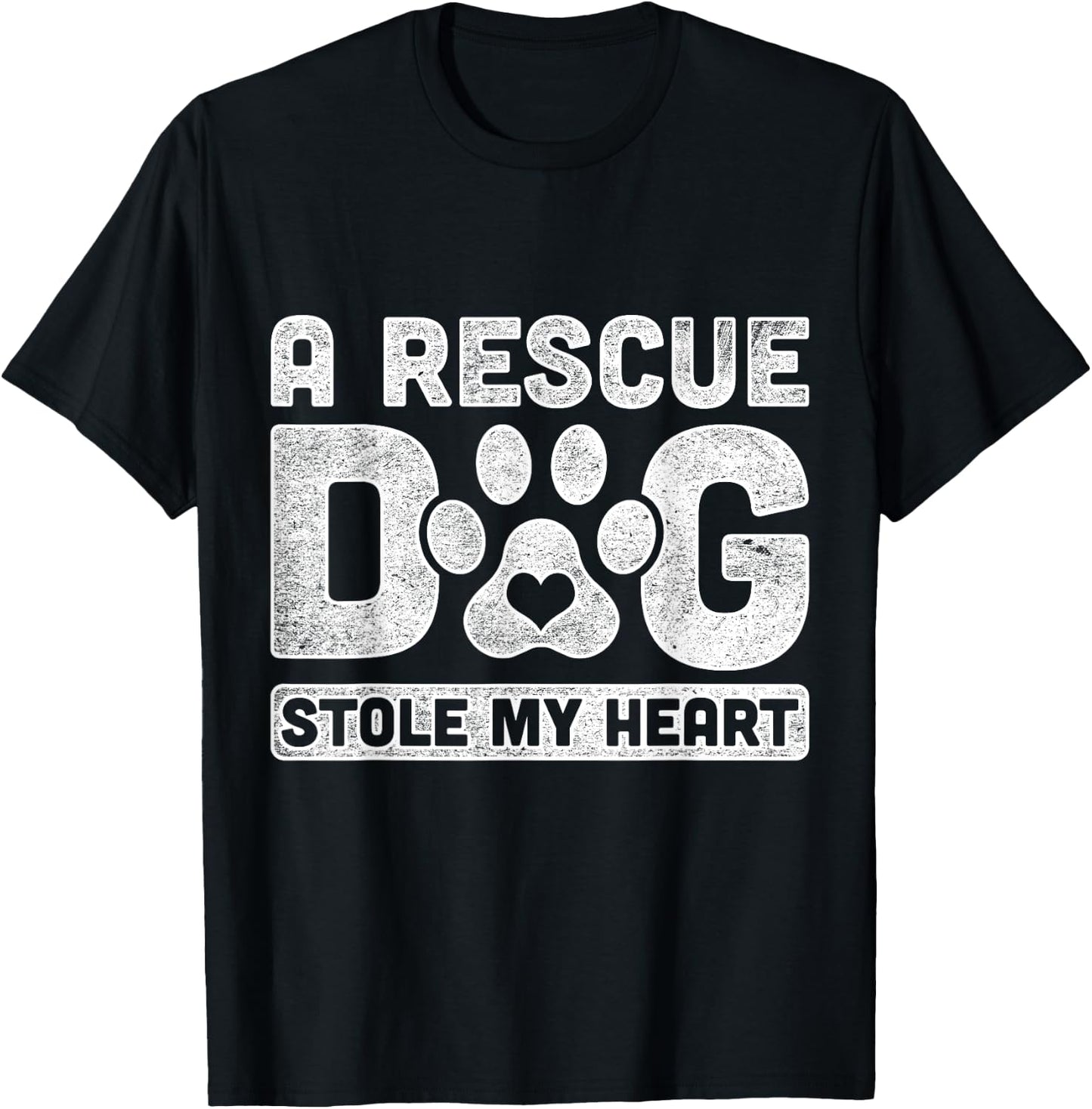 A Rescue Dog Stole My Heart Rescued T-Shirt - T-Shirt | Black