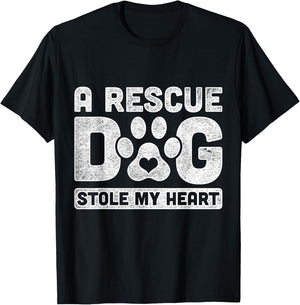 A Rescue Dog Stole My Heart Rescued T-Shirt - T-Shirt | Black