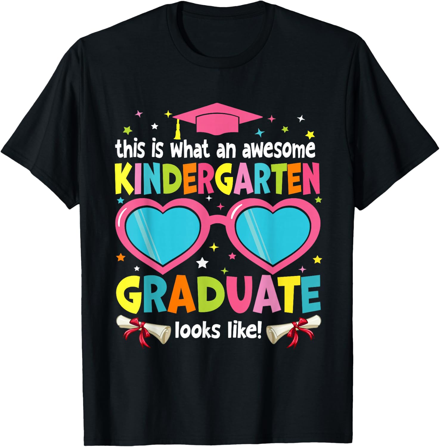 Awesome Kindergarten Graduate Looks Like 2024 Graduation T-Shirt - T-Shirt | Black