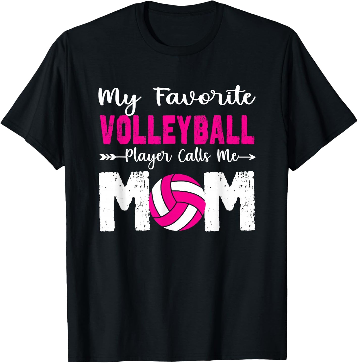 My Favorite Volleyball Player Calls Me Mom Funny Volleyball T-Shirt - T-Shirt | Black