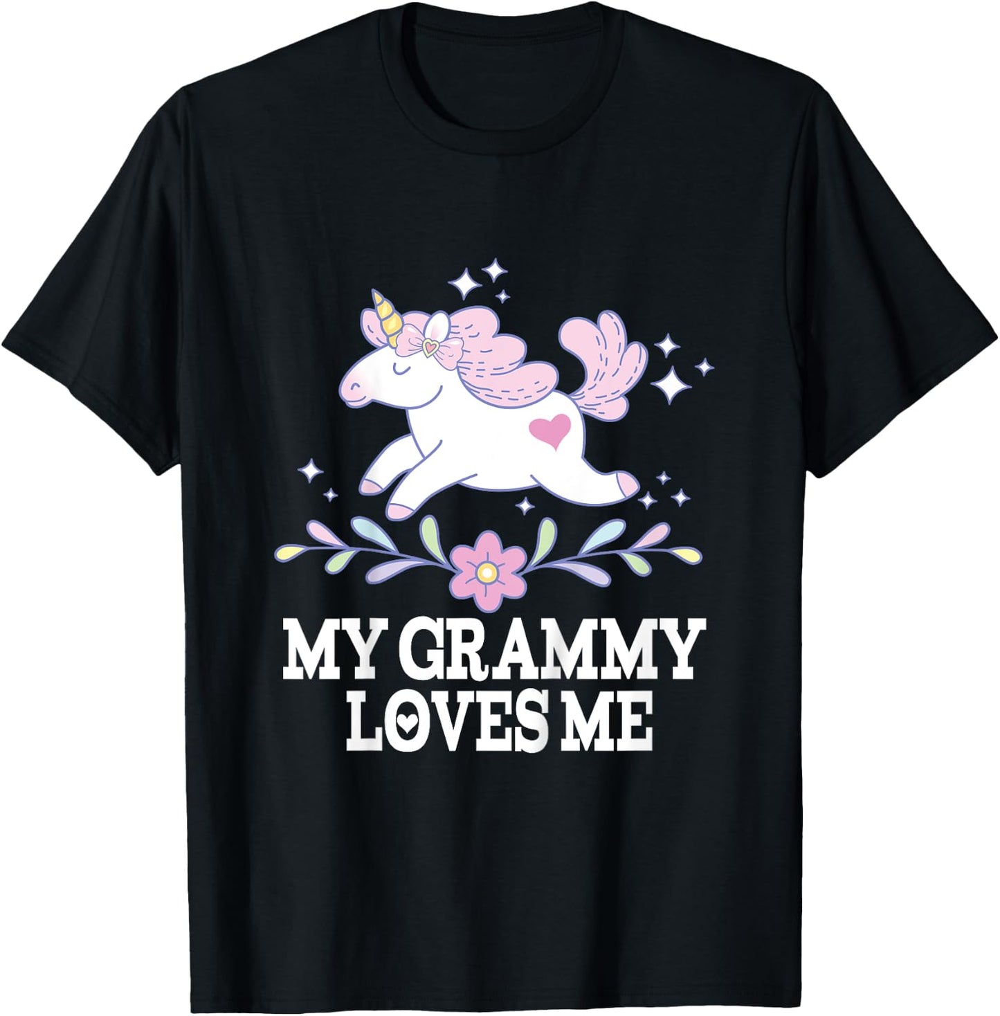 My Grammy Loves Me Granddaughter Unicorn for Girl T-Shirt - T-Shirt | Black
