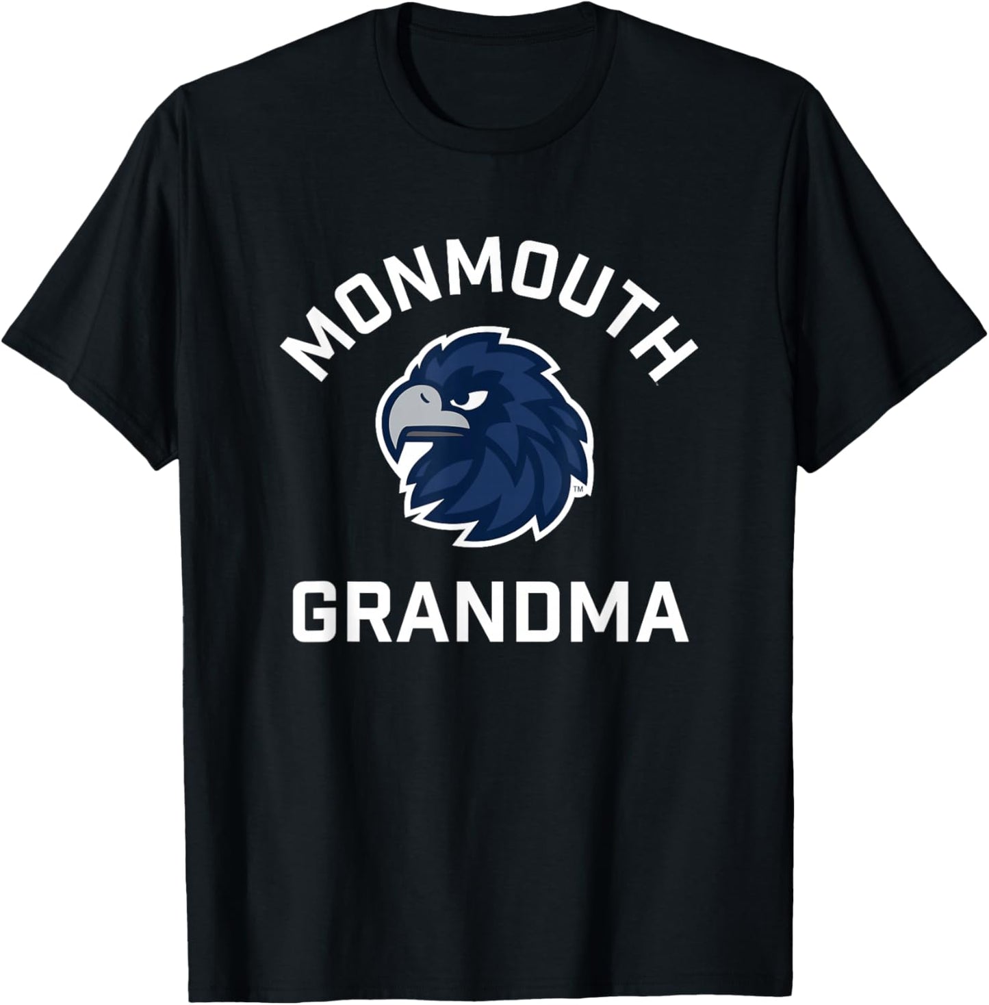 Monmouth University Hawks Arched Grandma T-Shirt - T-Shirt | Black
