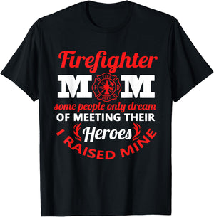 Firefighter Mom Firemen Proud Mama Mothers Day T-Shirt - T-Shirt | Black
